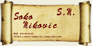 Soko Miković vizit kartica